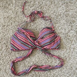 Victoria's Secret Multicolor Striped Wrap Around Bikini Top